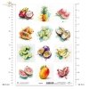 marakuja, arbuz, pitaja, papaja, granat, guawa, akwarela, limonka, ananas, kokos, karambola, banan, mango*Sea shells, clams, snail, pearl, beach, ocean, nature, watercolor, seahorse, jellyfish, sea urchin, crab, starfish, fauna